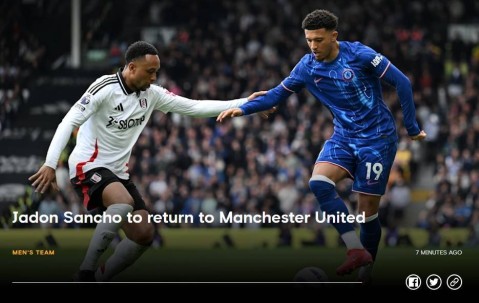 付500万镑违约金！切尔西官方：桑乔租借到期离队，球员将回曼联