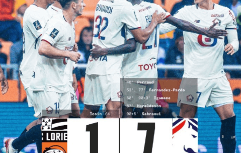 法甲又爆冷！洛里昂1-7里尔：半场崩盘追平队史最惨失利纪录