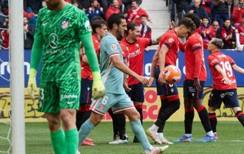 西甲大冷门！马竞全场0射正，客场0-2不敌奥萨苏纳