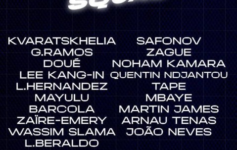 巴黎公布本轮法甲大名单：K77领衔，登贝莱&多纳鲁马等多人缺战