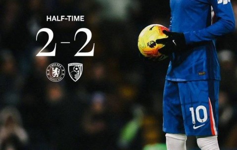 跨年战切尔西2-2伯恩茅斯，联赛7轮仅1胜，下轮战曼城迎考验