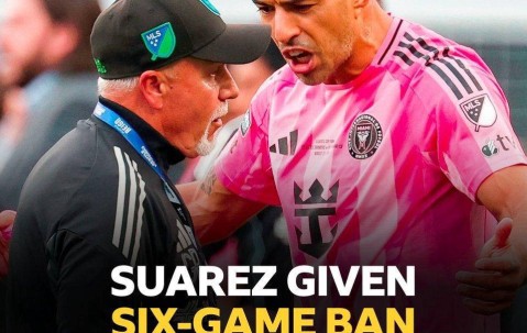 迈阿密巨星因向对手工作人员吐口水遭禁赛六场，美职联或将跟进处理