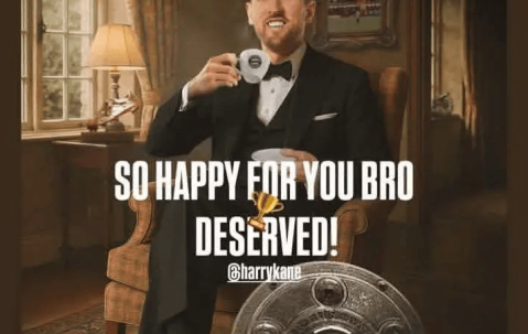 OD资讯：凯恩捧起德甲冠军奖盘，拜仁外租前锋特尔发文送祝福