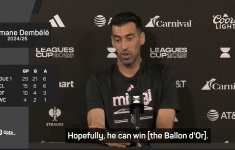 布斯克茨：希望登贝莱夺得金球奖，但很明显一些巴萨球员也配得上