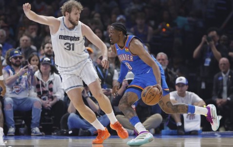 亚历山大31+10+8杰伦-威24+6 雷霆力克灰熊