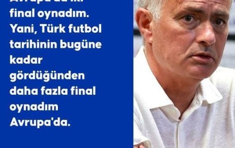 穆帅：过去7年我踢了2次欧战决赛，比土耳其足球历史参加次数都多