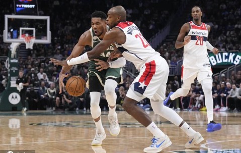 字母哥37分14板5助库兹马12分 雄鹿大胜奇才