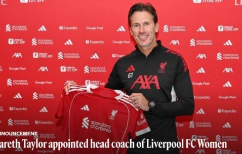 曾执教曼城女足，利物浦官方：任命加雷斯-泰勒为女足主帅