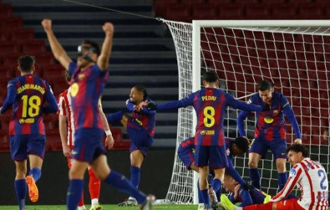 巴萨逆转马竞，豪取西甲五连胜稳居榜首