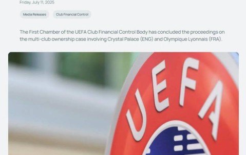 欧足联官方：水晶宫被剥夺欧联杯资格 降级参加欧协联