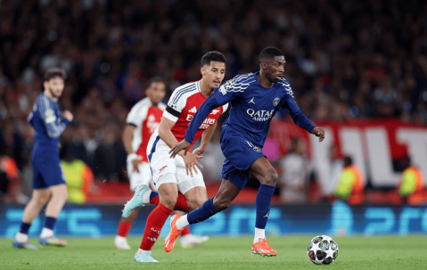 登贝莱破门 阿森纳0-1巴黎圣日耳曼